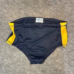 Vintage Dolfin Men’s Swim Brief – Navy with Yellow Accents size 32